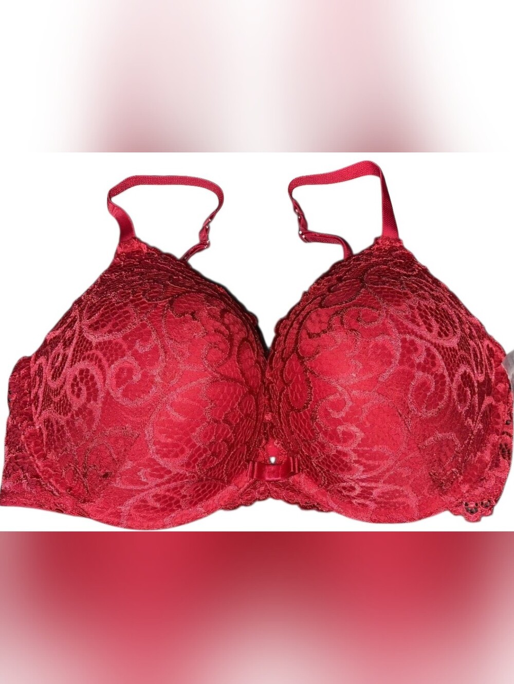 Frederick's of Hollywood Red Lace Underwire Bra, Size 38D